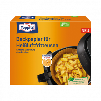 Toppits Backpapier für Heißluftfritteusen  20 cm, 20 Stueck
